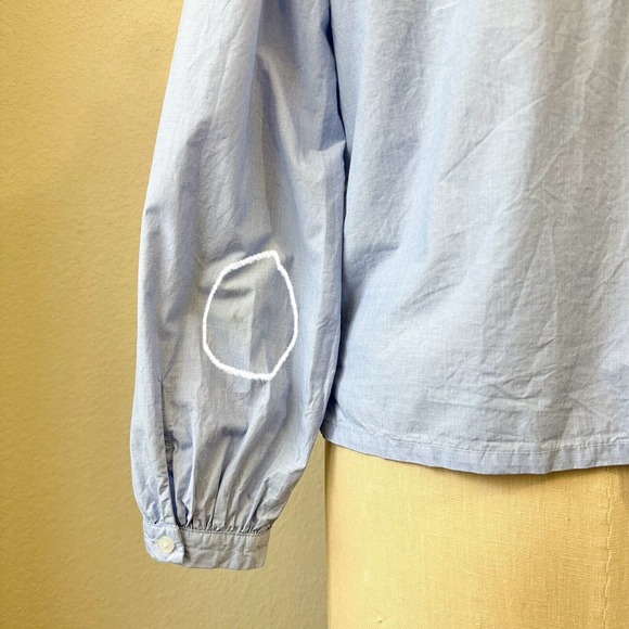 EVERLANE The Organic Cotton Prep Shirt Puff-Sleeve in Baby Blue - Picture 4 of 11